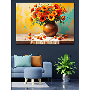 Sonbahar Güneş Çiçekleri Dekoratif Kanvas - Mdf Ahşap Tablo 50x70 cm