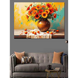 Sonbahar Güneş Çiçekleri Dekoratif Kanvas - Mdf Ahşap Tablo 50x70 cm