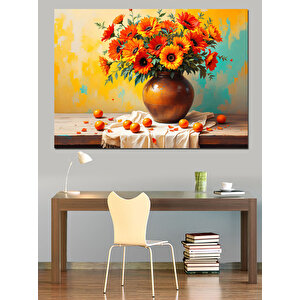 Sonbahar Güneş Çiçekleri Dekoratif Kanvas - Mdf Ahşap Tablo 50x70 cm