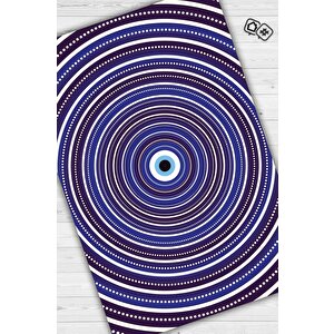 İllüzyon Boncuk Geometrik Salon Halı Etnik Halı Mor Renk Oturma Odası Halı Nazarlıklı Halı 120x180 cm