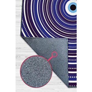 İllüzyon Boncuk Geometrik Salon Halı Etnik Halı Mor Renk Oturma Odası Halı Nazarlıklı Halı 200x300 cm