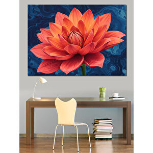 Pembe Lotus Çiçeği Dekoratif Kanvas - Mdf Ahşap Tablo 35x50 cm