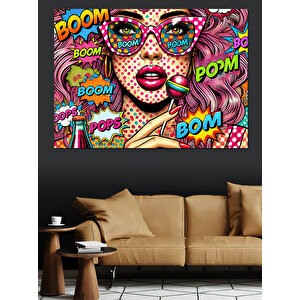 Patlayan Çizgi Roman Dekoratif Kanvas - Mdf Ahşap Tablo 50x70 cm