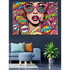 Patlayan Çizgi Roman Dekoratif Kanvas - Mdf Ahşap Tablo 100x140 cm