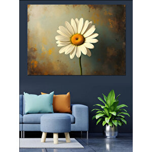 Tek Başına Papatya Dekoratif Kanvas - Mdf Ahşap Tablo 50x70 cm