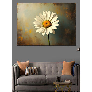 Tek Başına Papatya Dekoratif Kanvas - Mdf Ahşap Tablo 50x70 cm