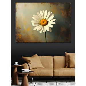 Tek Başına Papatya Dekoratif Kanvas - Mdf Ahşap Tablo 100x140 cm