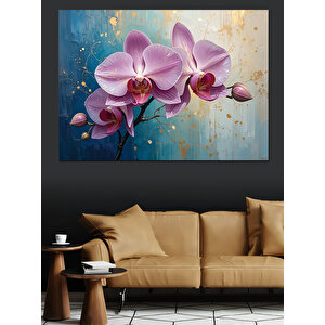 Pembe Orkide Çiçekleri Dekoratif Kanvas - Mdf Ahşap Tablo 50x70 cm