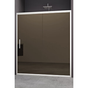 Carmen Temperli 6 Mm Ön Cephe Cam Duşakabin Mat Krom Profil Bronz Reflekte Cam 139 cm