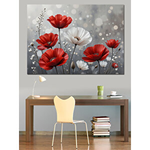 Gelincik Çiçekleri Tarlası Dekoratif Kanvas - Mdf Ahşap Tablo 25x35 cm