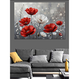 Gelincik Çiçekleri Tarlası Dekoratif Kanvas - Mdf Ahşap Tablo 25x35 cm