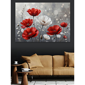 Gelincik Çiçekleri Tarlası Dekoratif Kanvas - Mdf Ahşap Tablo 25x35 cm