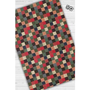 Çiçekli Patchwork Halı Geometrik Halı Renkli Kareli Oturma Odası Halısı Çiçekli Salon Halı 120x180 cm
