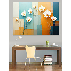 Duvar Üstü Çiçekler Dekoratif Kanvas - Mdf Ahşap Tablo 100x140 cm