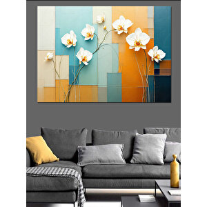 Duvar Üstü Çiçekler Dekoratif Kanvas - Mdf Ahşap Tablo 100x140 cm