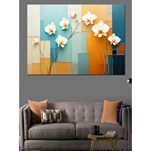 Duvar Üstü Çiçekler Dekoratif Kanvas - Mdf Ahşap Tablo 70x100 cm