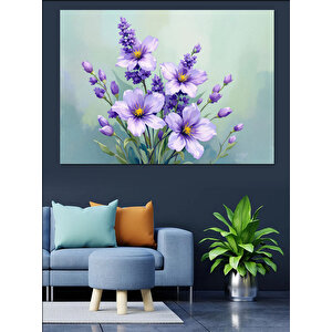 Sade Lavanta Çiçeği Dekoratif Kanvas - Mdf Ahşap Tablo 50x70 cm
