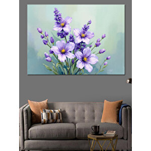 Sade Lavanta Çiçeği Dekoratif Kanvas - Mdf Ahşap Tablo 50x70 cm