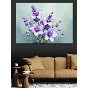 Sade Lavanta Çiçeği Dekoratif Kanvas - Mdf Ahşap Tablo 100x140 cm