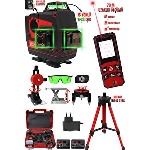 2li̇ Set 16 Yönlü Lazerli̇ Ve +70 Metre Lazer Metre(tri̇pod Ayak)