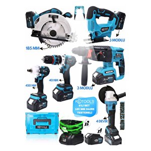 6li Set 185 Mm Dai̇re Testereli̇ Ve Usb Işikli