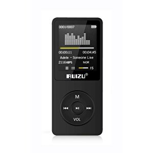 X02 Ultra İnce Mp3 Çalar 4gb Fm Radyo Siyah