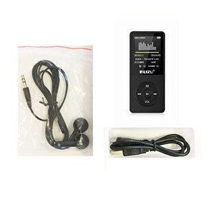 Ruizu X02 Ultra İnce Mp3 Çalar 4gb Fm Radyo Siyah