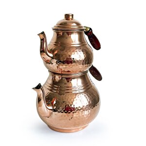 Klasik Bakır Kalın El Dövme Çaydanlık No:2