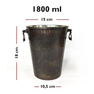 Adalı Bakır Buz Kovası Antik 15cm