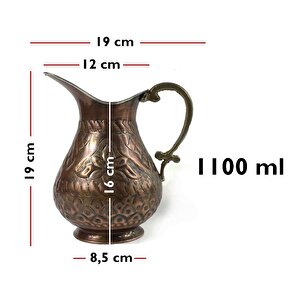 Shark Anatolia Maraş El İşleme Bakır Sürahi No:1