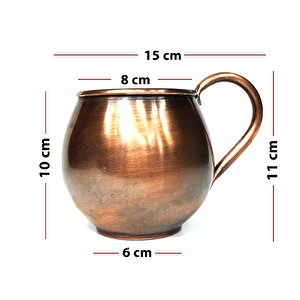 Terra Antik Bakır Kupa Bardak Mug Oksit
