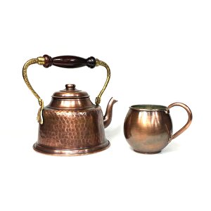 Shark Anatolia Terra Antik Bakır Kupa Bardak Mug Oksit