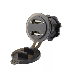 Voltmetreli Usb Portu 4.2a 12v 24v Kırmızı Led Işıklı