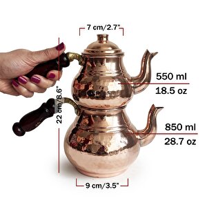 Shark Anatolia El Dövmesi Klasik Bakır Çaydanlık No:1 İnce