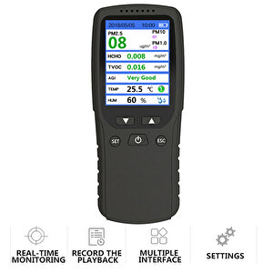 Oem Dm106a Çoklu Gaz Analiz Cihazı Tvoc Hcho Aqi Pm1.0 Pm10 Hum
