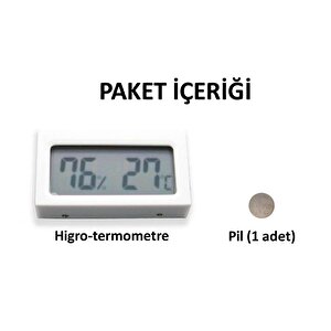 Aek-tech Dijital Nem Ölçer Termometre (beyaz)