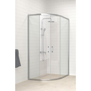 Birel Temperli 5 Mm Oval Cam Duşakabin Krom Profil Şeffaf Cam 80x130 cm