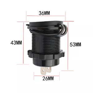 Voltmetreli Usb Portu 4.2a 12v 24v Mavi Led Işıklı