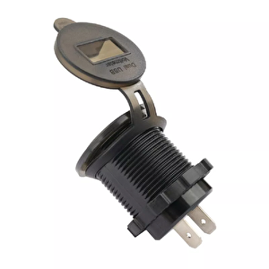 Voltmetreli Usb Portu 4.2a 12v 24v Mavi Led Işıklı