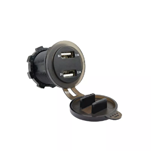 Voltmetreli Usb Portu 4.2a 12v 24v Mavi Led Işıklı