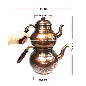 Antik Klasik El Dövmesi Bakır Çaydanlık No:3