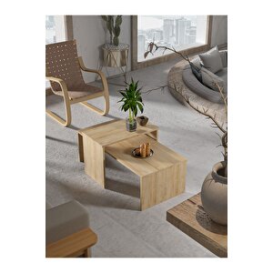 2'li Orta Sehpa | Salon Sehpası - Safir Meşe