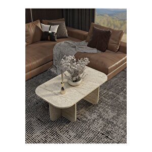 Orta Sehpa | Salon Sehpası Oval - Traverten Traverten