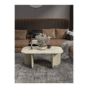 Orta Sehpa | Salon Sehpası Oval - Traverten Traverten