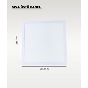 24w Sıva Üstü Kare Led Panel 3200k Sarı Işık