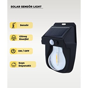 Led Ampullü Solar Aplik 3200k Sarı Işık