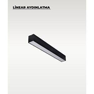 120 Cm Siyah Metal Kasa Lineer Aydınlatma 6500k (beyaz Işık)