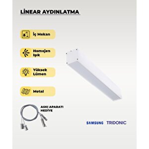 120 Cm Beyaz Metal Kasa Lineer Aydınlatma 4000k (gün Işığı)