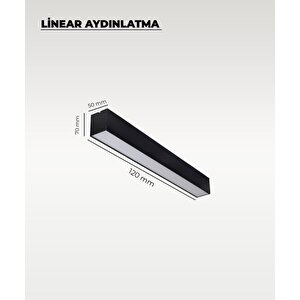 120 Cm Siyah Metal Kasa Lineer Aydınlatma 3200k (sarı Işık)