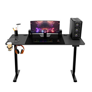 Adore Gaming Maestro-x Yükseklik Ayarlı Oyuncu Masası - Siyah 140x72-117x60 Cm